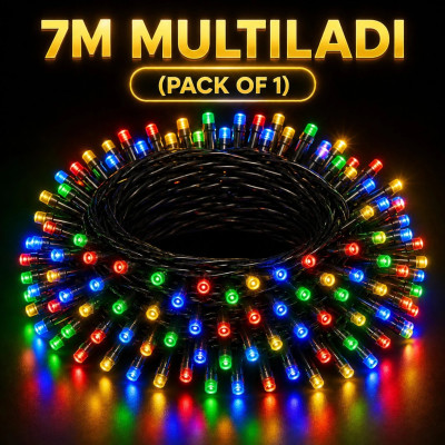 Woven 32 LEDs 7 m Multicolor Color Changing, Flickering Bulb Rice Lights (Pack of 1)