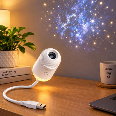 Pleasure hub USB Galaxy Star Projector Night Lamp LED Sky Light for Bedroom & Home Decoration (100 lm) Projector (Multicolor)